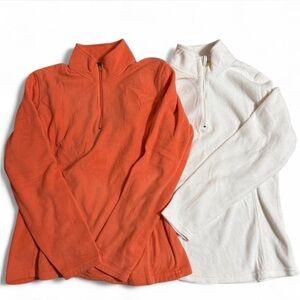 Turtleneck quarter zip champion sweaters. set of Orange and White